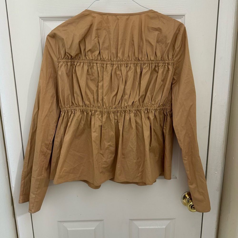 The Rai Tailor Women's Tan Peasant Tie-Front Blouse — image 5 of 5